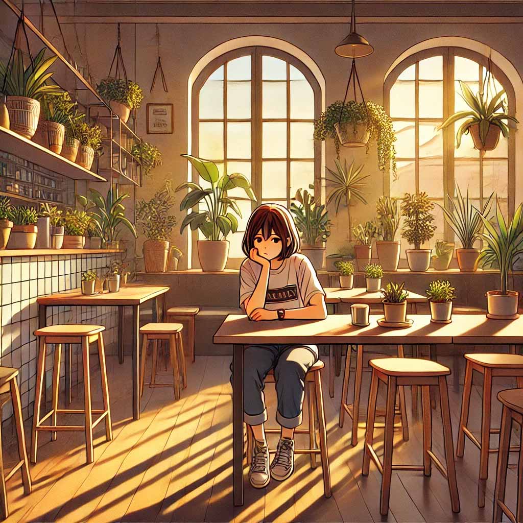 不機嫌な中学生女子