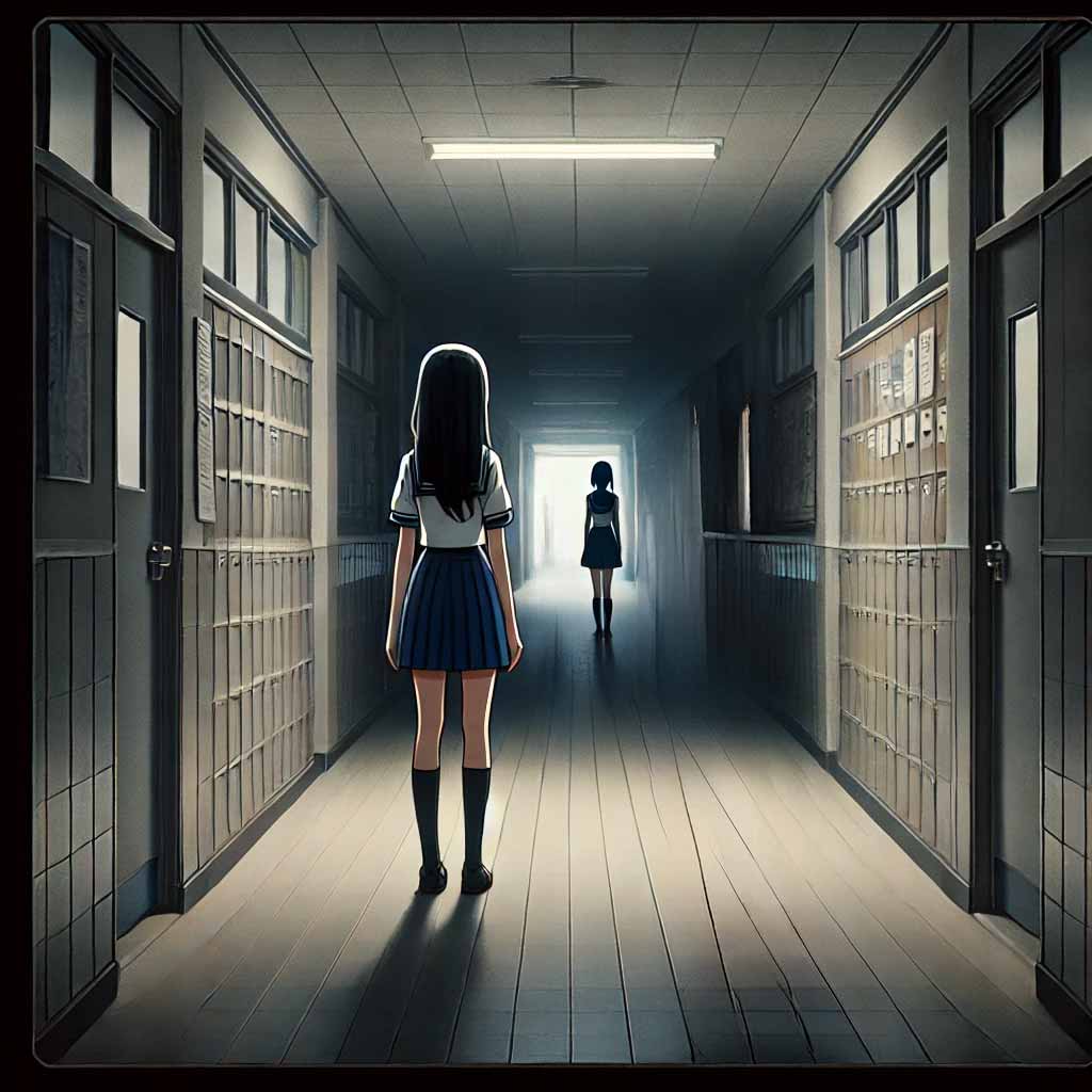 置いてけぼりの中学生女子