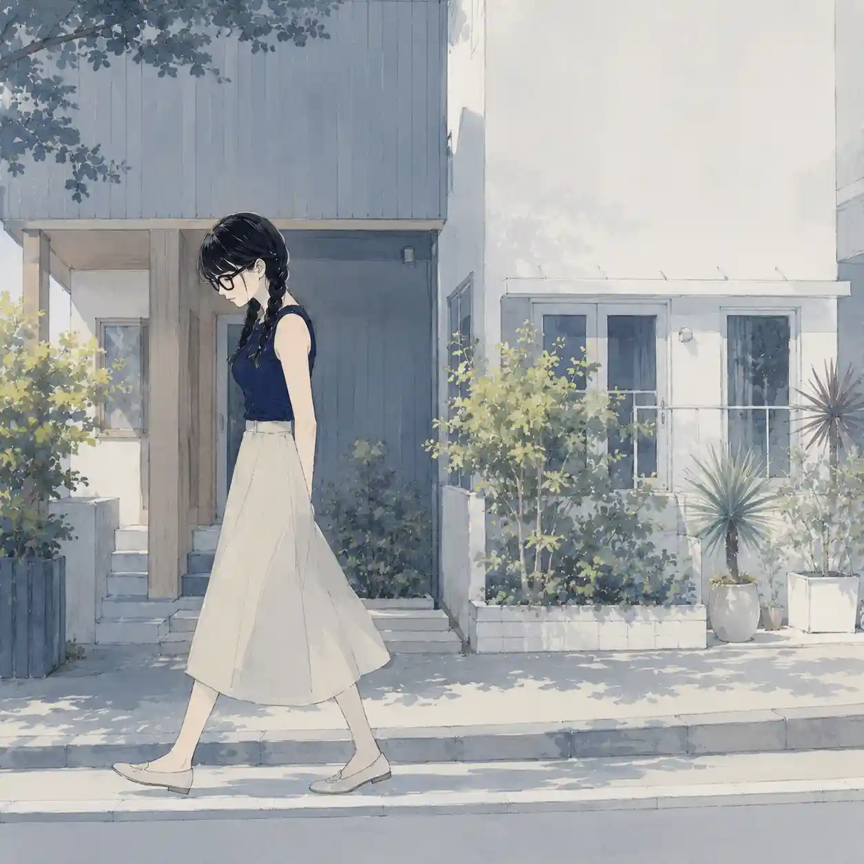 悩んでいる女子