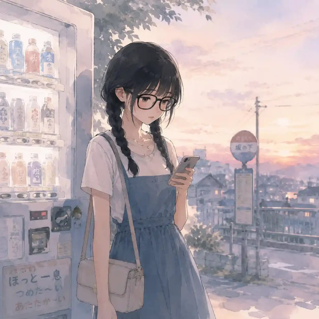友達からのメッセを待っている女子