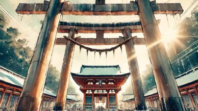 初詣　神社の鳥居