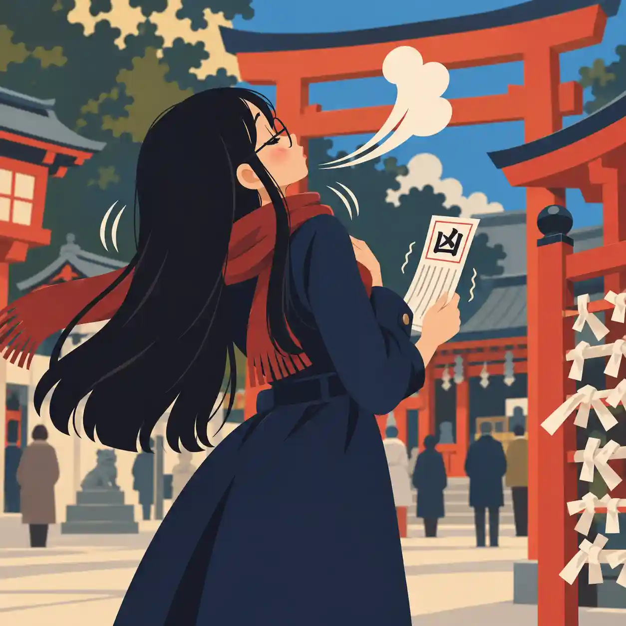 深呼吸する女子