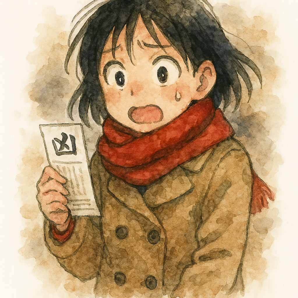 凶を引いてしまった中学生女子