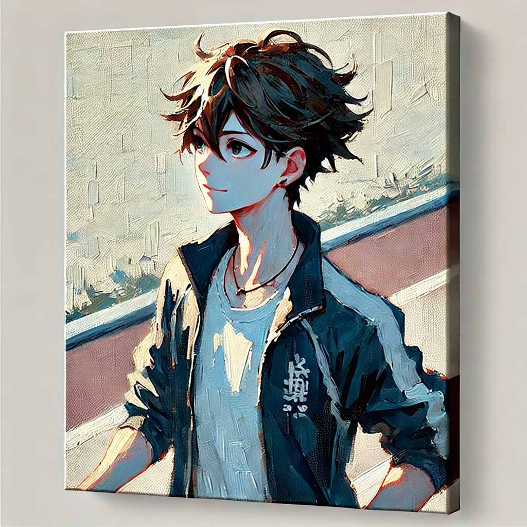 軽くジョギングの中学生男子