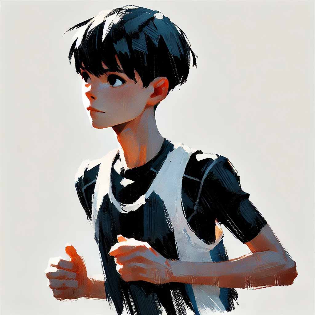 走っている中学生男子