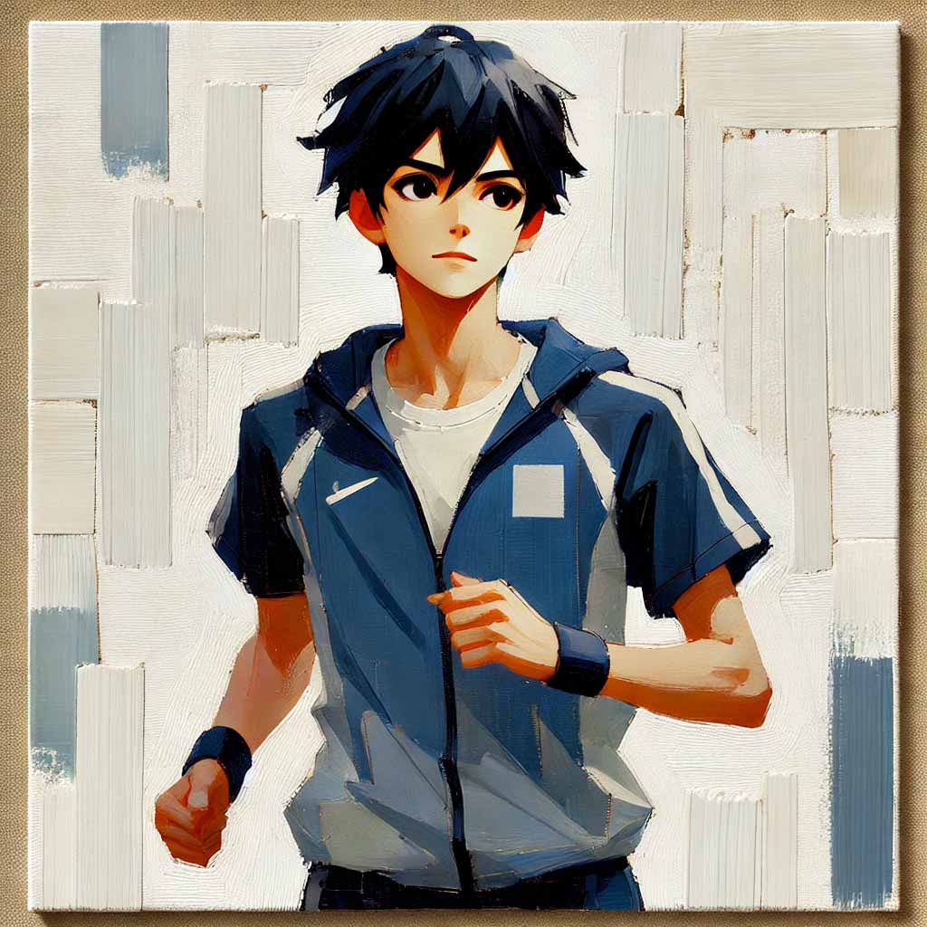 走っている中学生男子