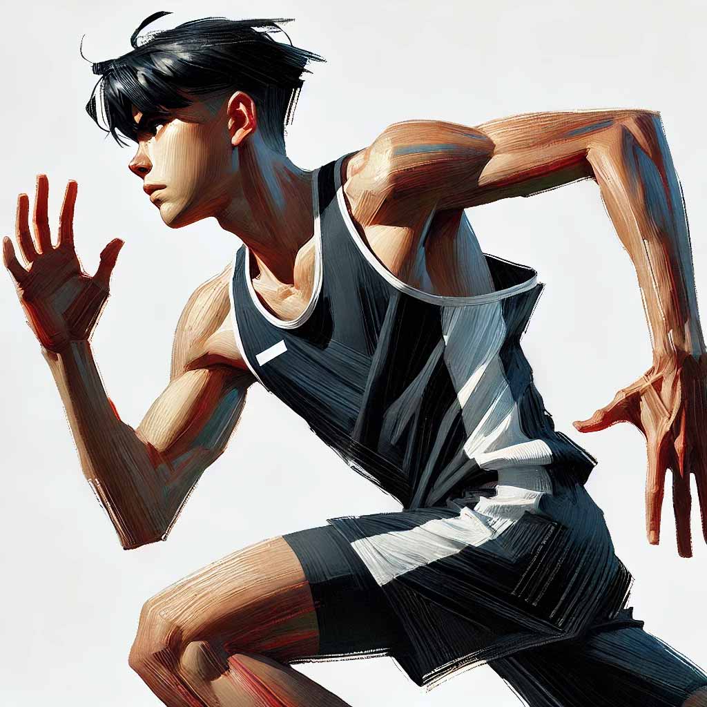 走っている中学生男子