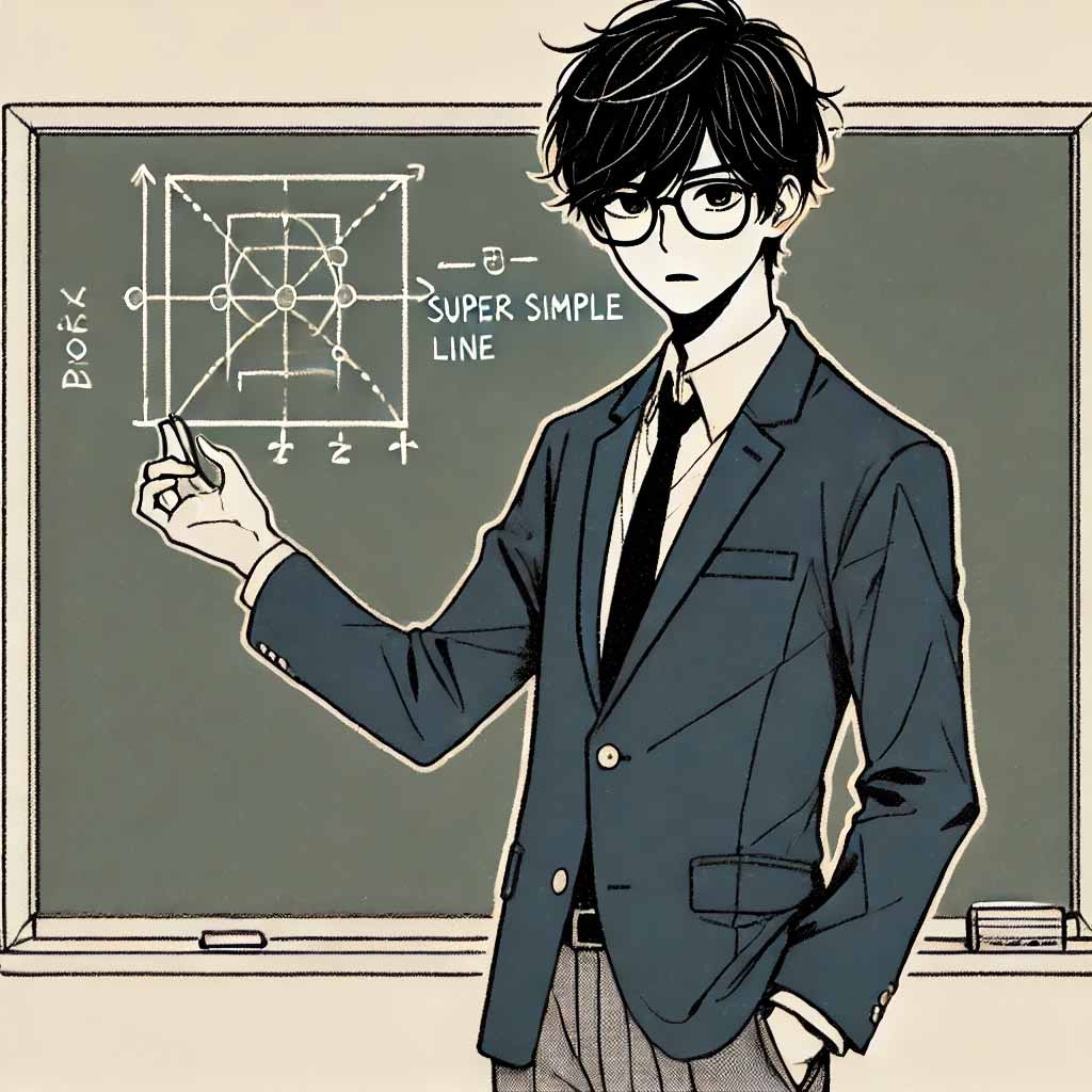 プレゼン方法を解説している中学生男子