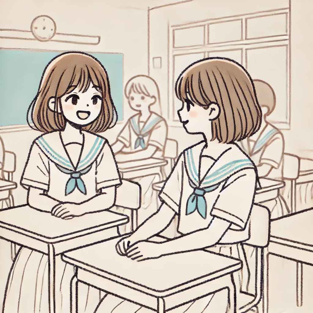 友達とディスカッション中