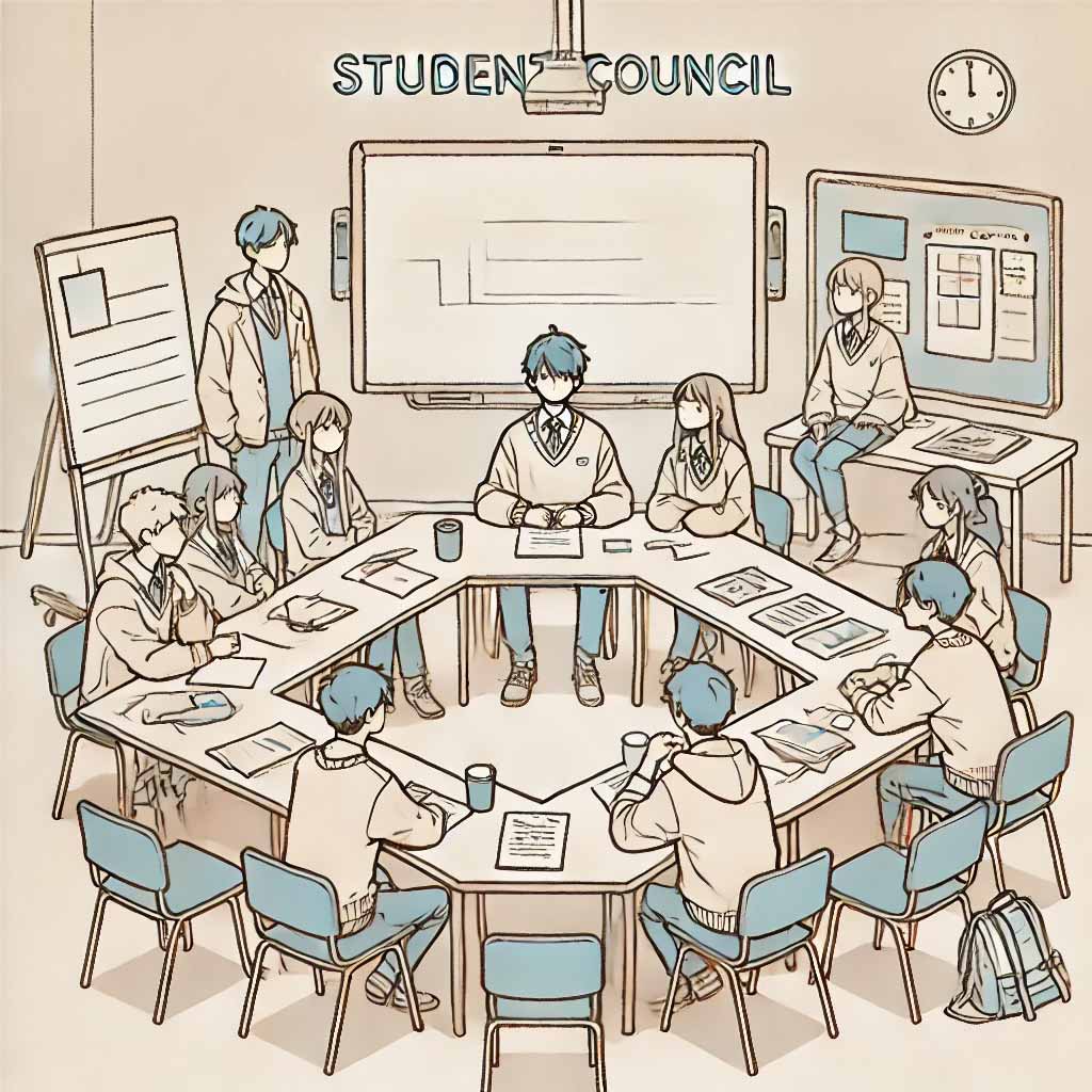 生徒会会議中