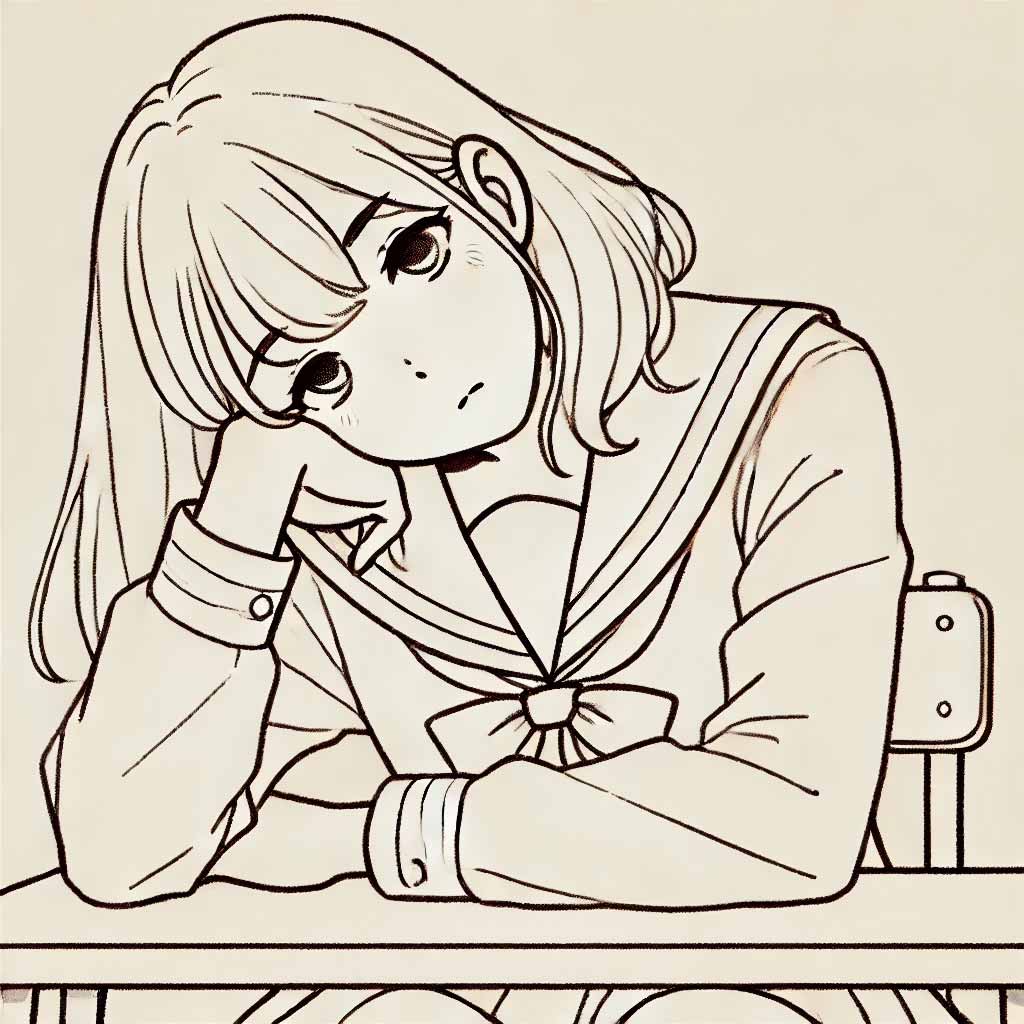 ちょっと疲れている女子中学生