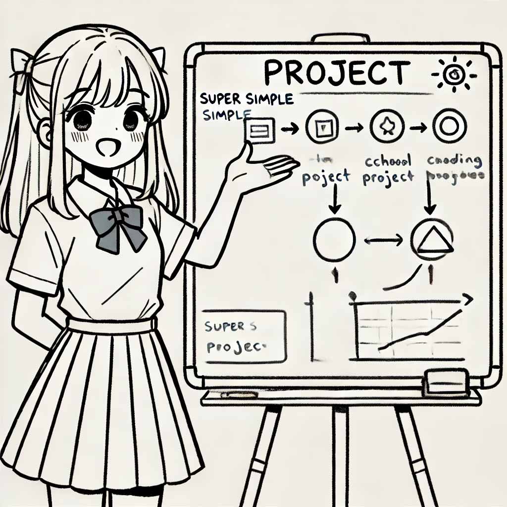 企画を説明している中学生女子