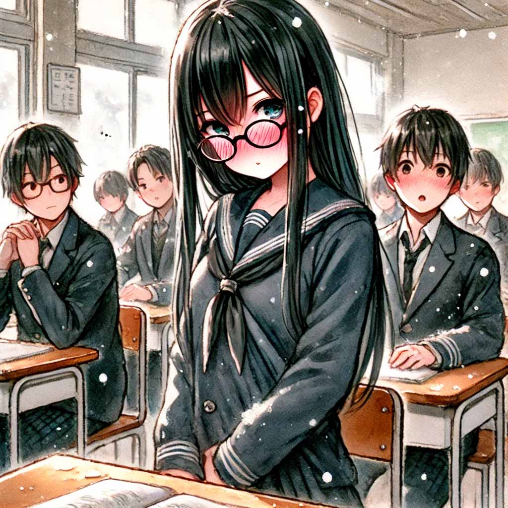お腹がなって恥ずかしい　中学生女子