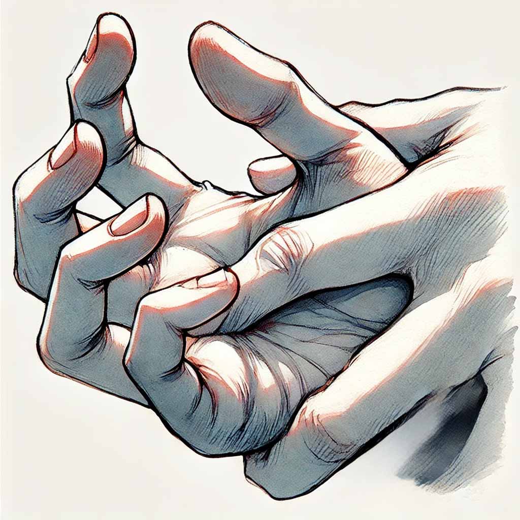 ツボを押している