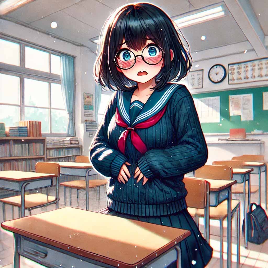 お腹の音を気にする女子