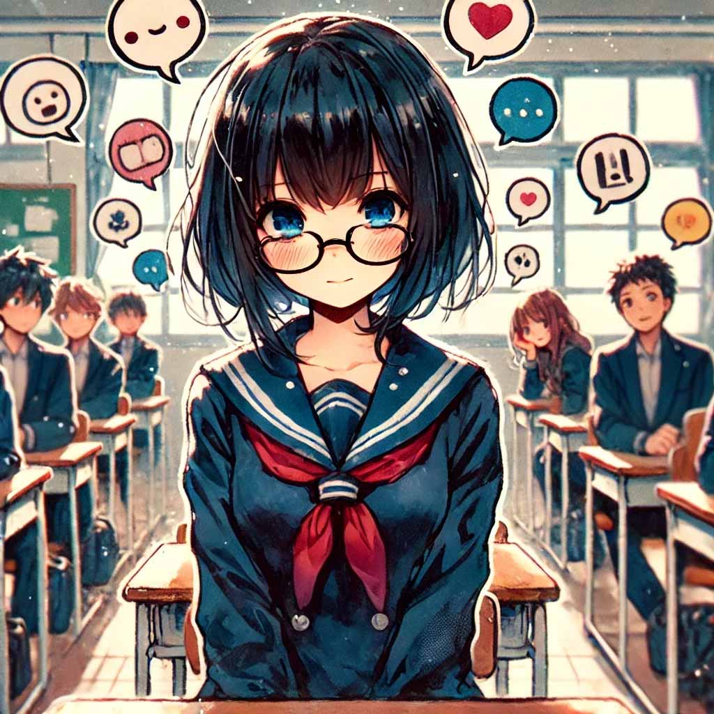 教室の中学生女子