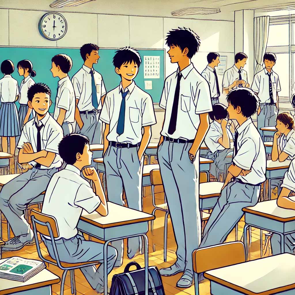 教室の中　中学生たち