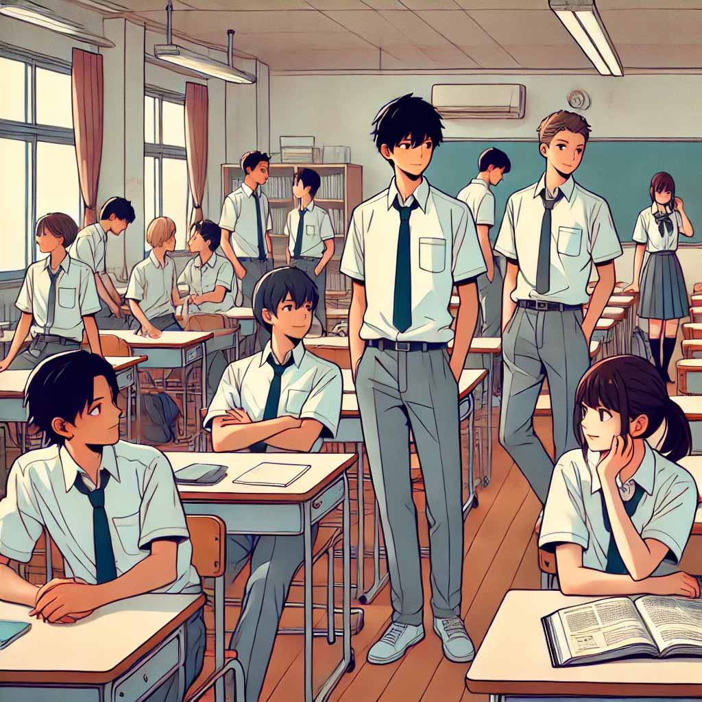 教室　中学生たち