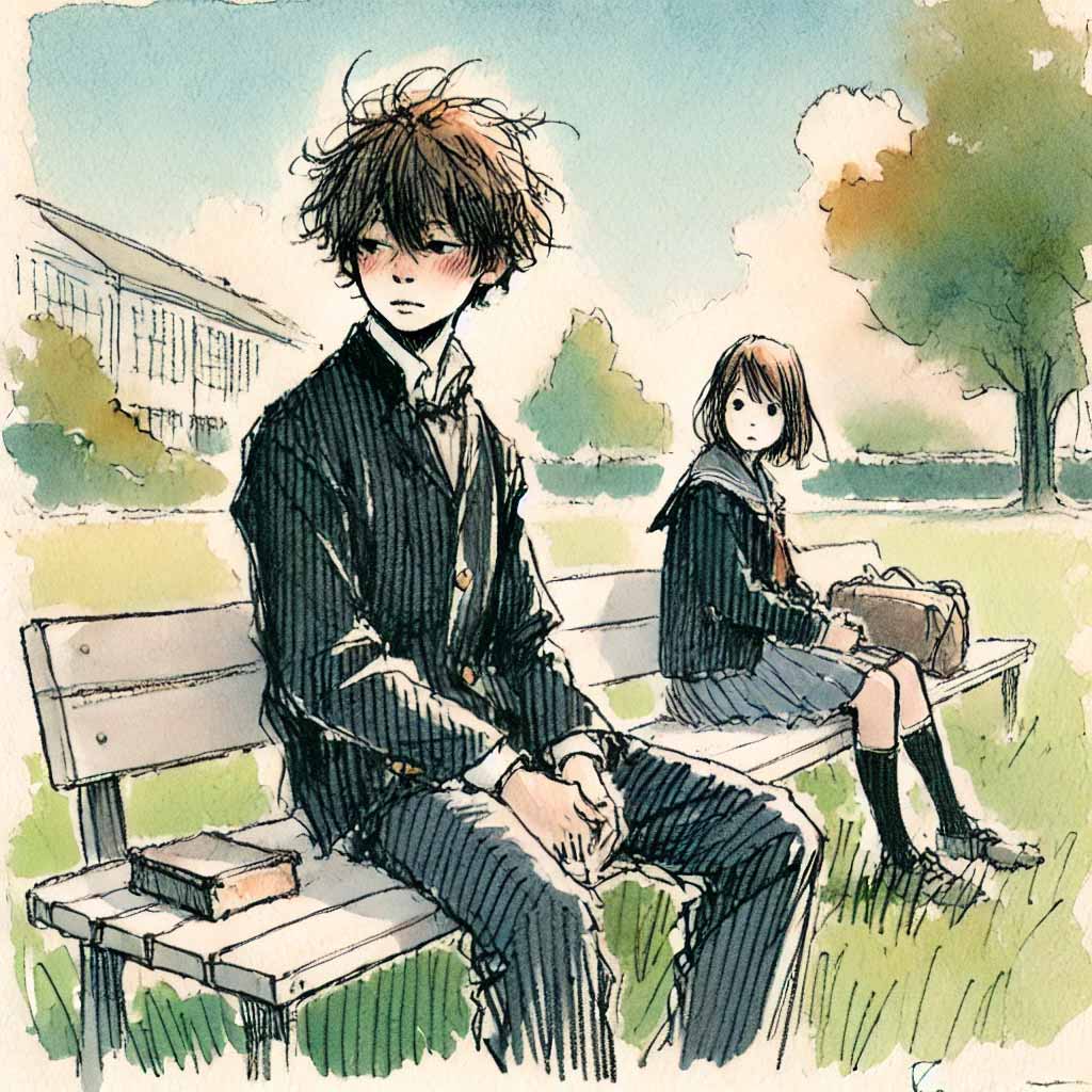 照れている中二病男子
