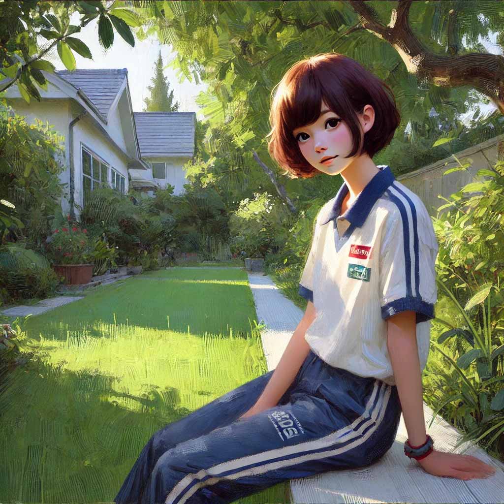 メンタルトレーニングの中の中学生女子