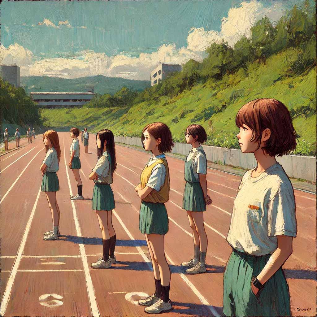 コース上の中学生女子