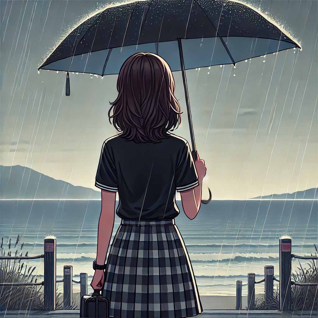 海を見ている少女
