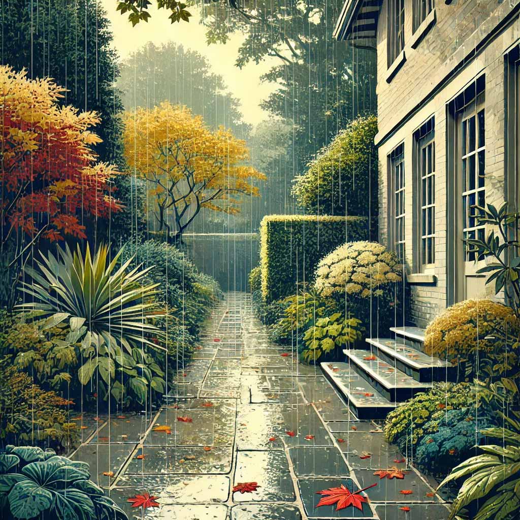 雨の庭