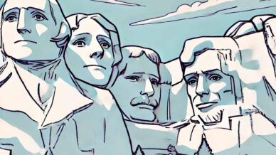 アメリカ合衆国サウスダコタ州にある**「マウント・ラシュモア国立記念碑