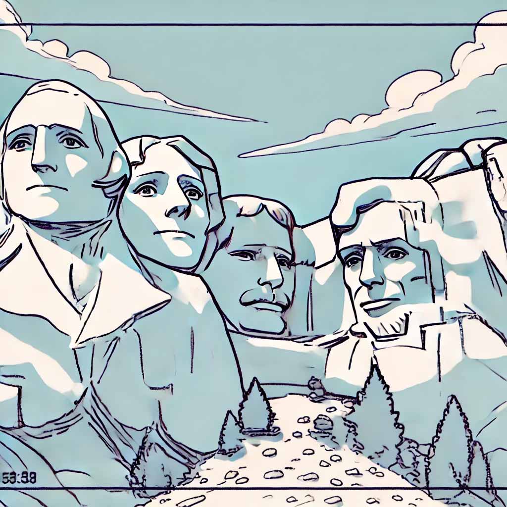 アメリカ合衆国サウスダコタ州にある**「マウント・ラシュモア国立記念碑