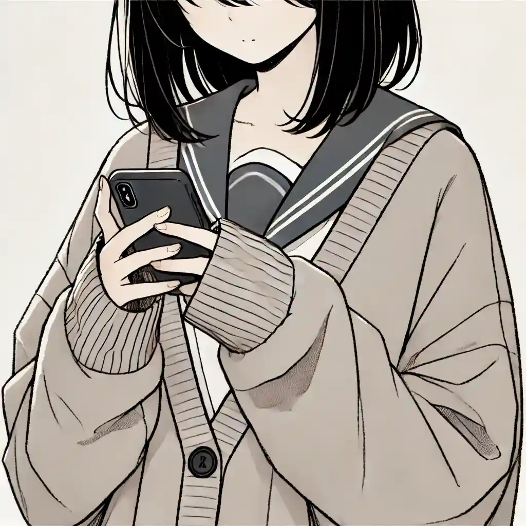 スマホを勉強に使う中学生女子