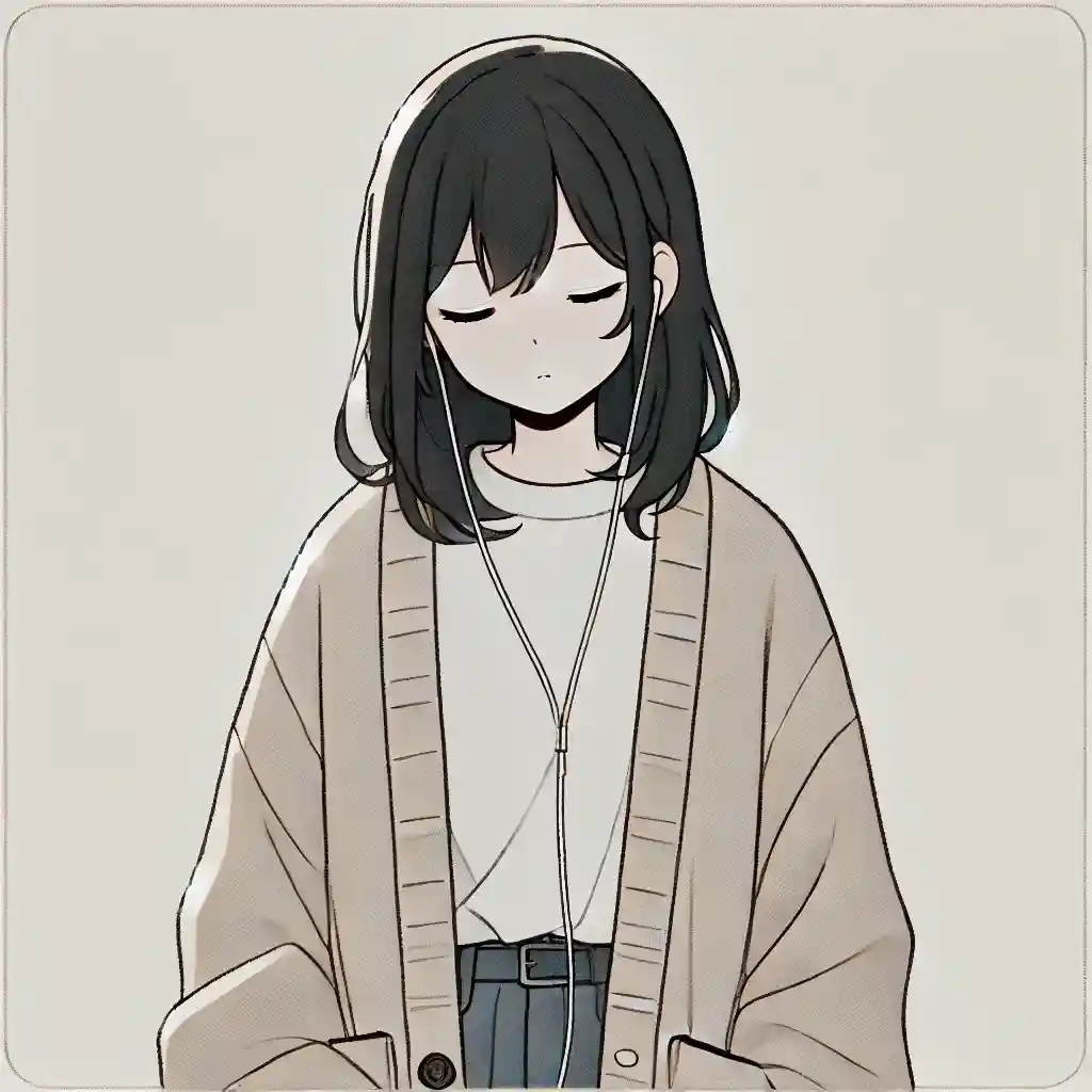 ヒアリング練習をしている中学生女子