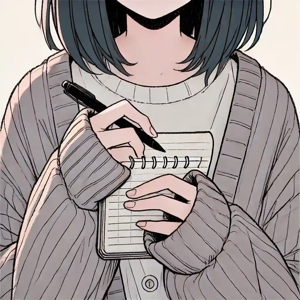 メモをとっている中学生女子