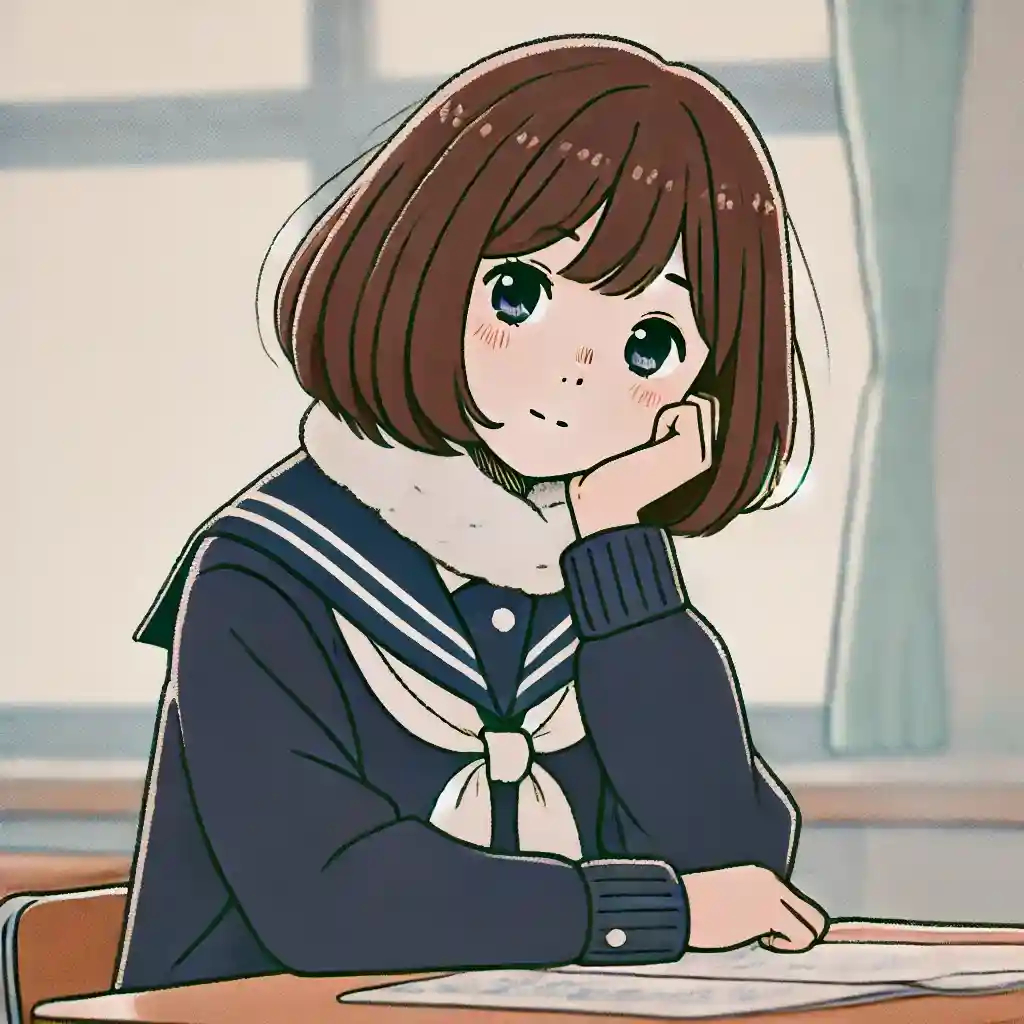 教室にいる中学生女子