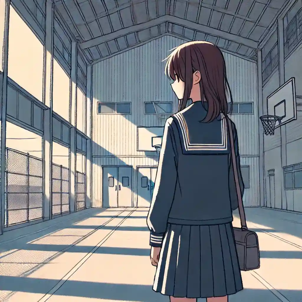 体育館にいる中学生女子