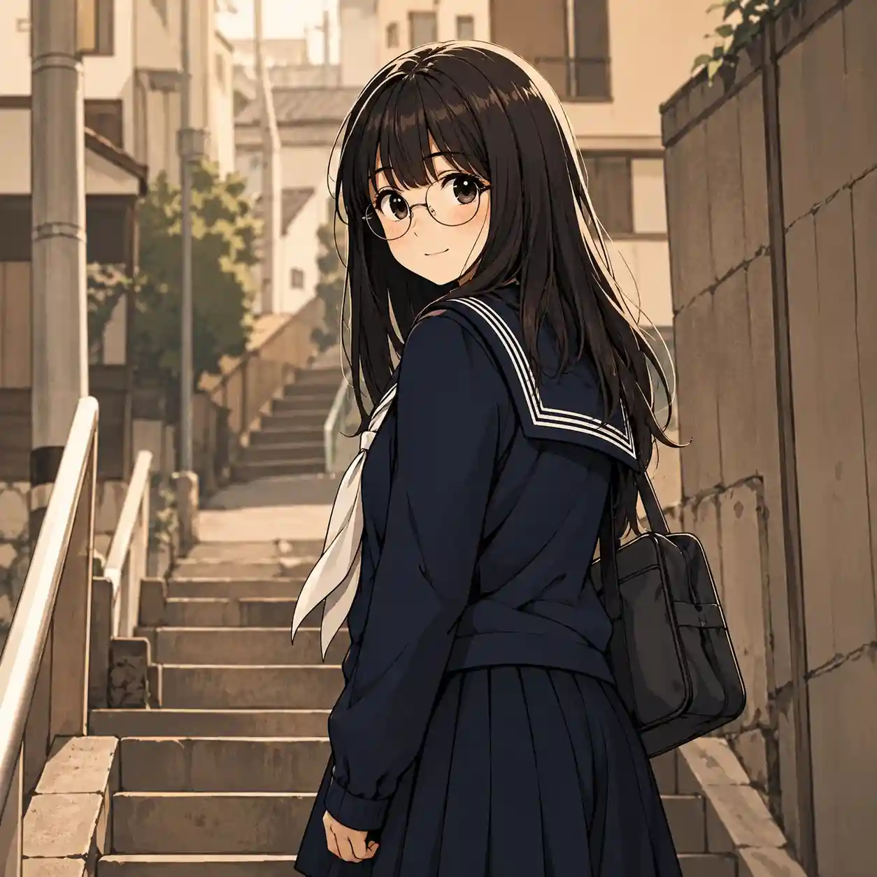 帰宅中の女子