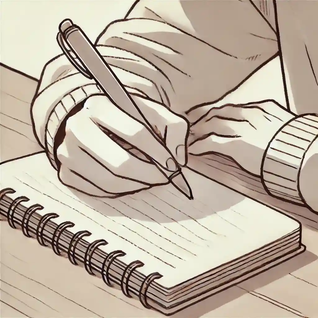 ノートをとっている手元