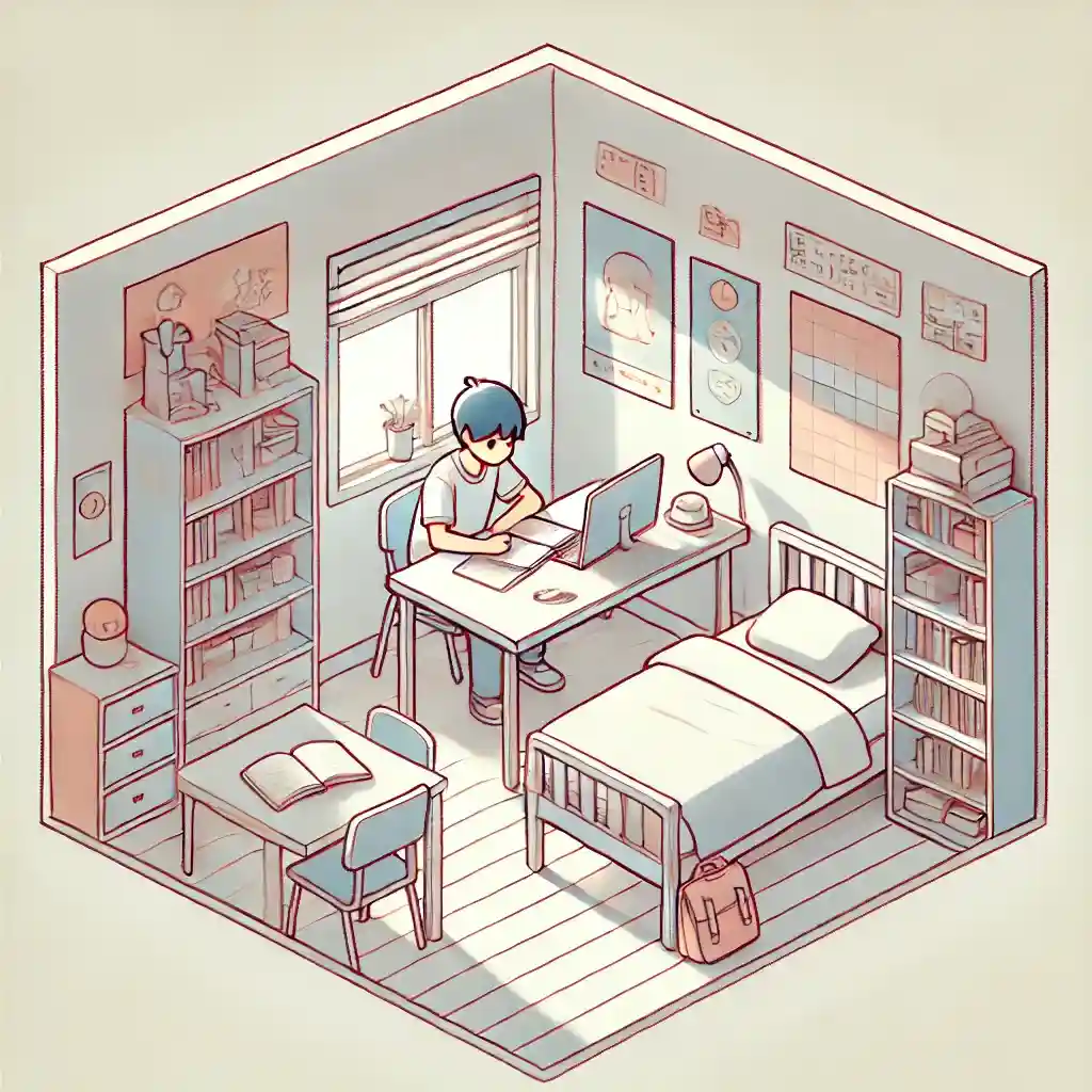 勉強しているアメリカのティーンエイジャー