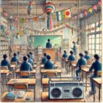 三送会の隅にあるラジカセ