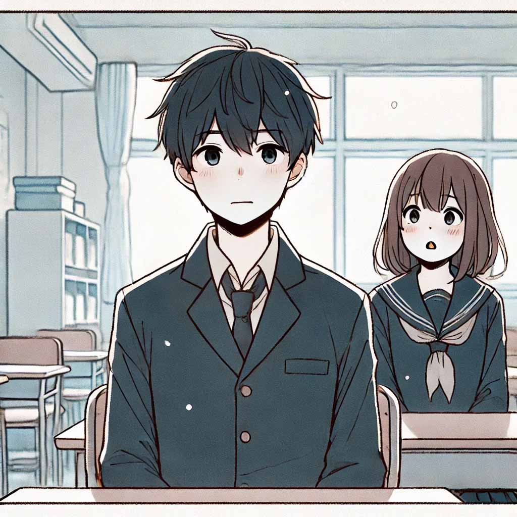 ビビっている男子