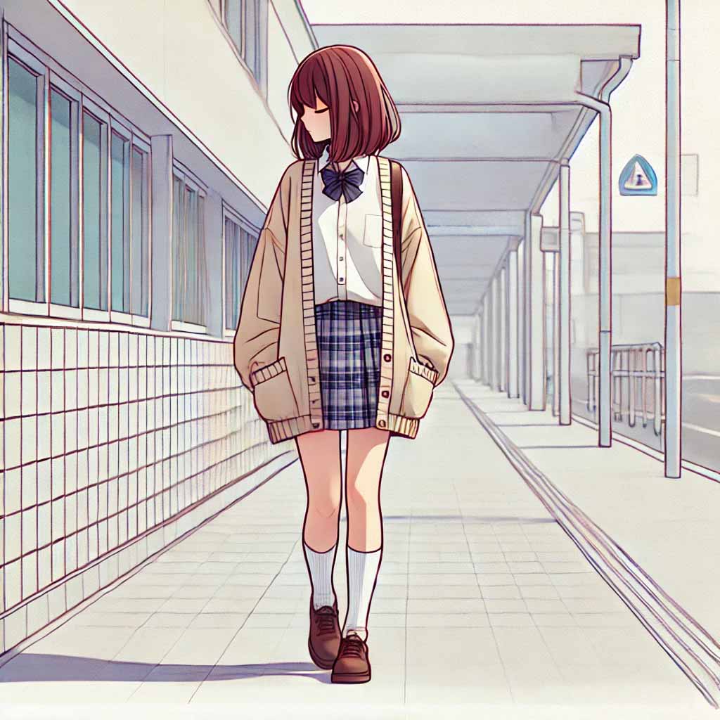 塾に向かっている中学生女子