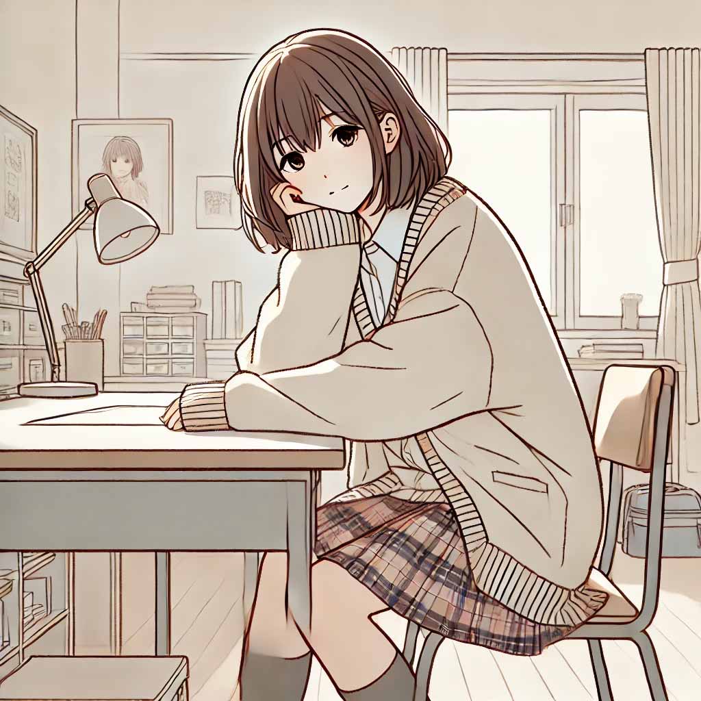 悩んでいる中学生女子