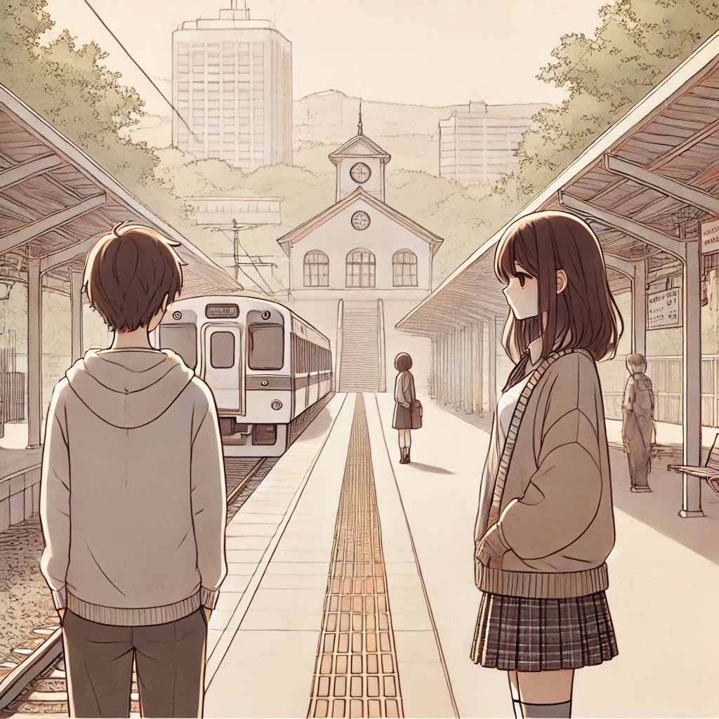 駅で告白する女子