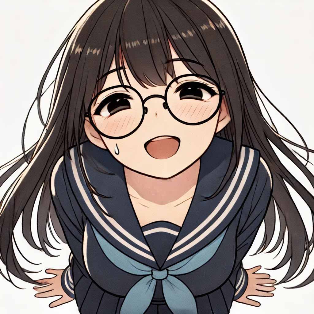 焦っている女子