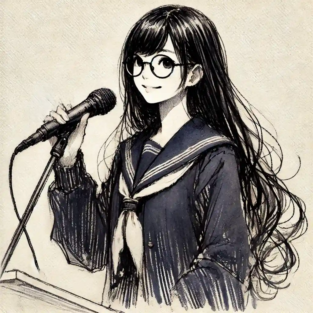 司会をする女子