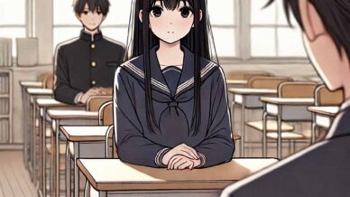 イケメンを見つめる中学生女子