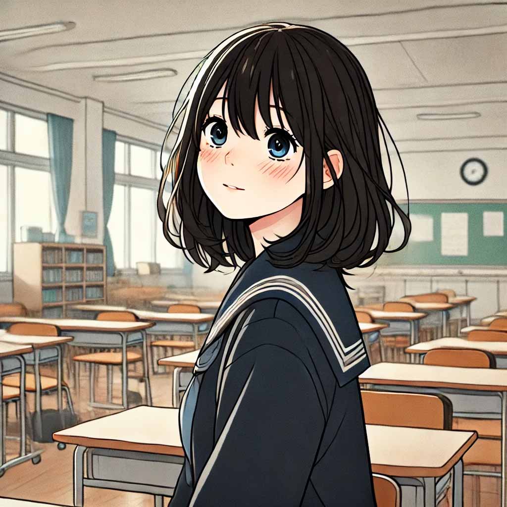 話しかけようとする中学生女子