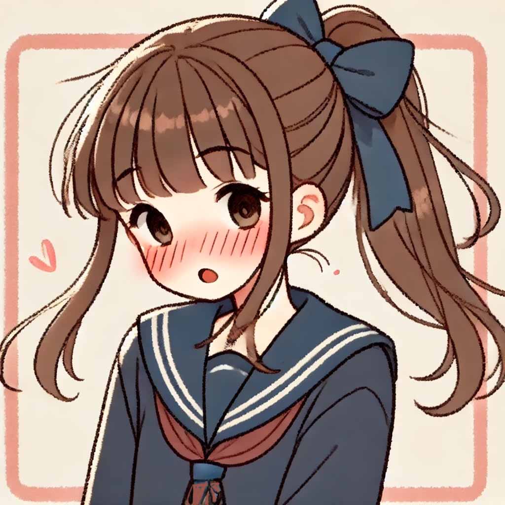 照れる中学生女子