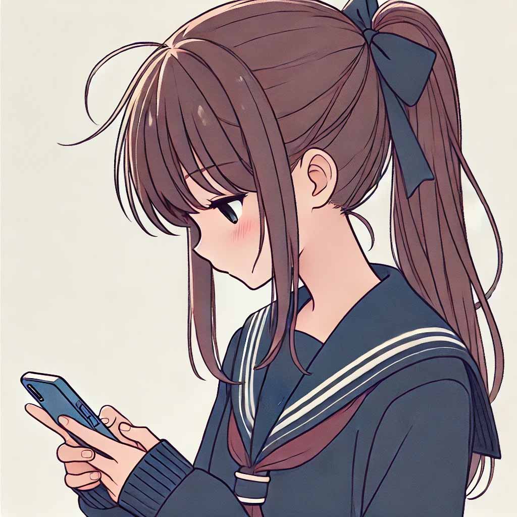 SNSをしている中学生女子