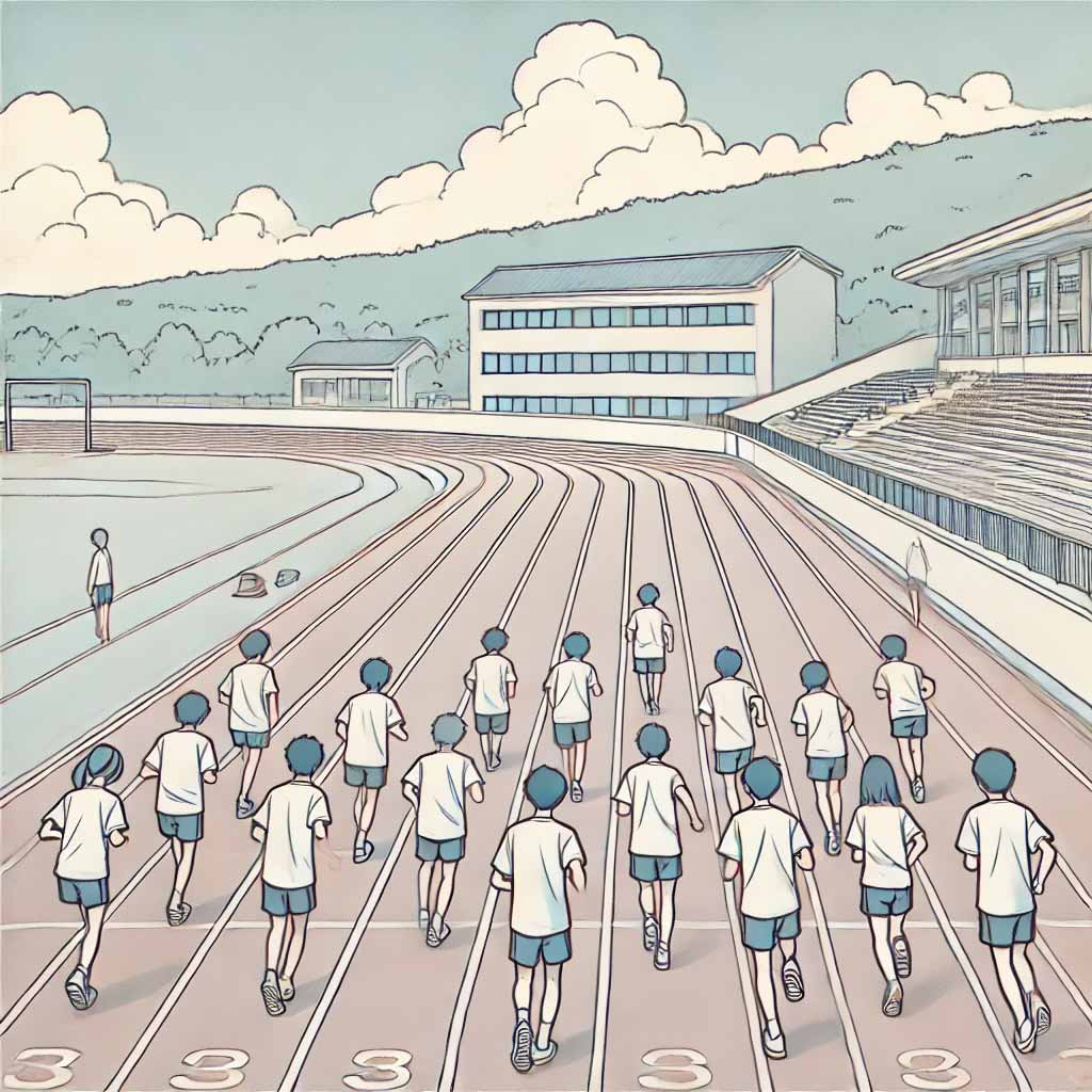 部活中の中学生