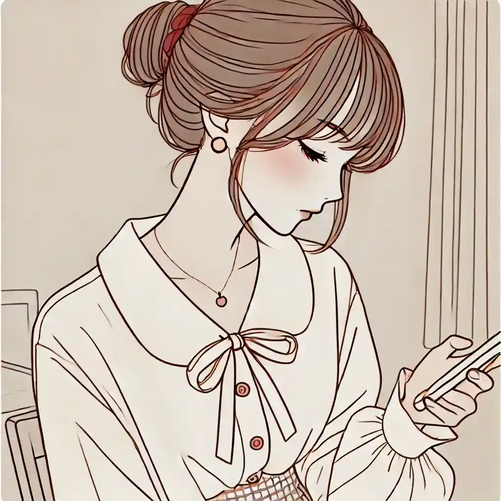 スマホをいじっている女子
